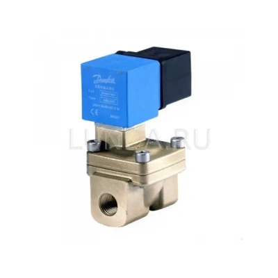 Клапан соленоидный EV220W 10-50, с сервоприводом, с катушкой, уплотнение NBR (нормально открытый), Danfoss В Нижнекамске